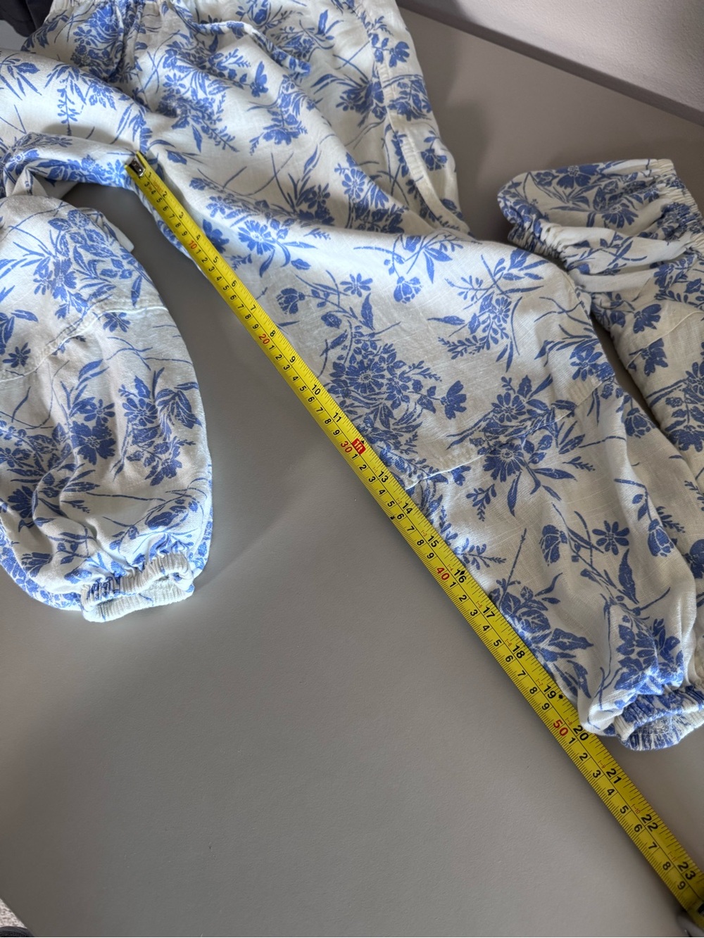 Paisley Lane blue floral 2pc Crop Top & Harem Pants Set Girls Size 8 - Picture 13 of 15